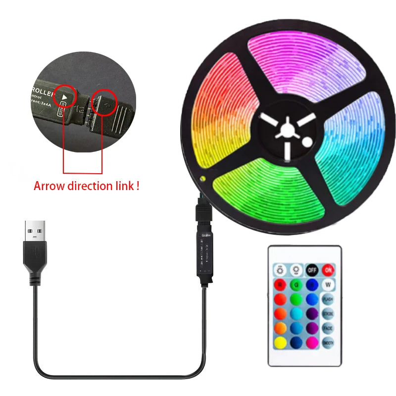 5M RGB LED Strip Light with USB