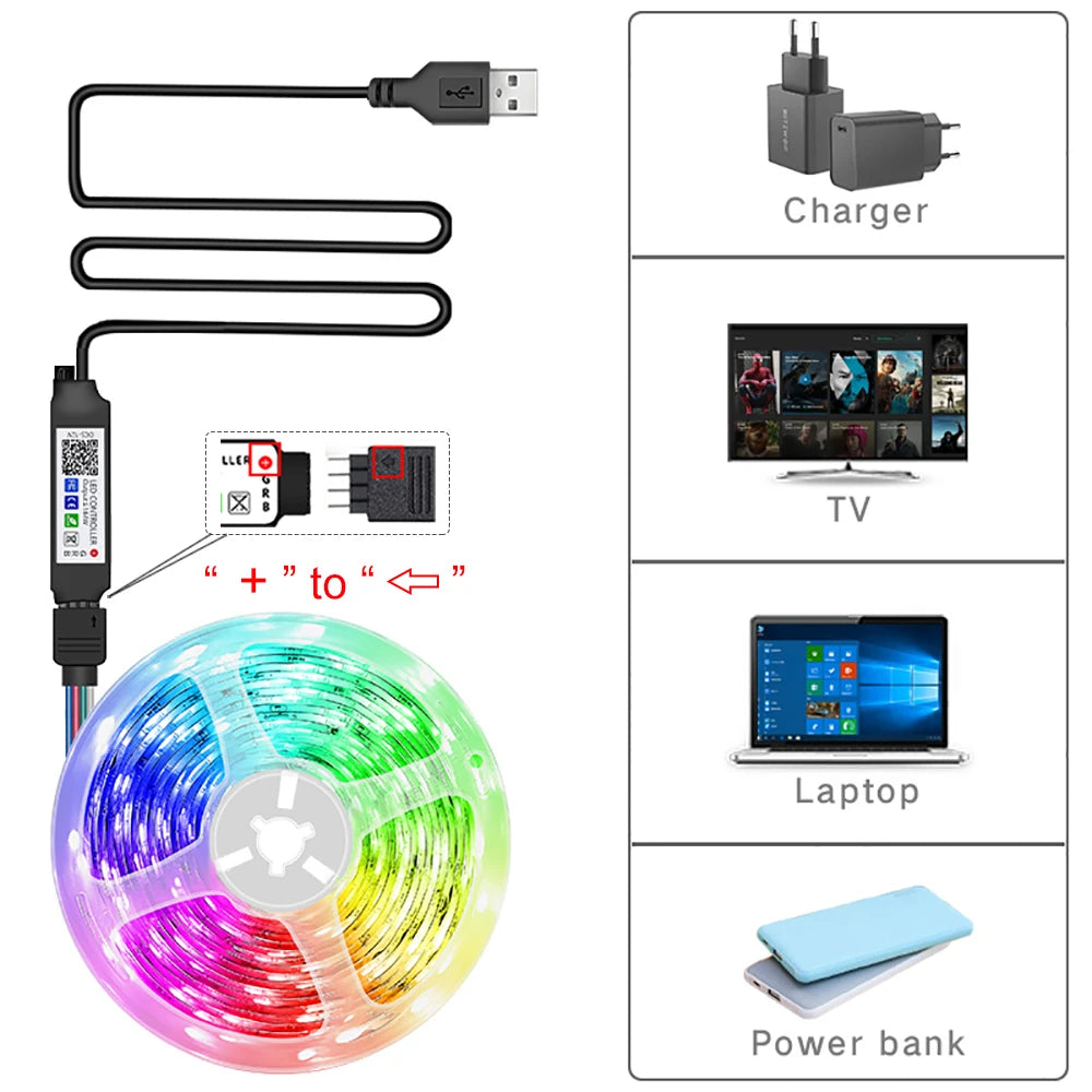 RGB LED Strip Lights with App Control