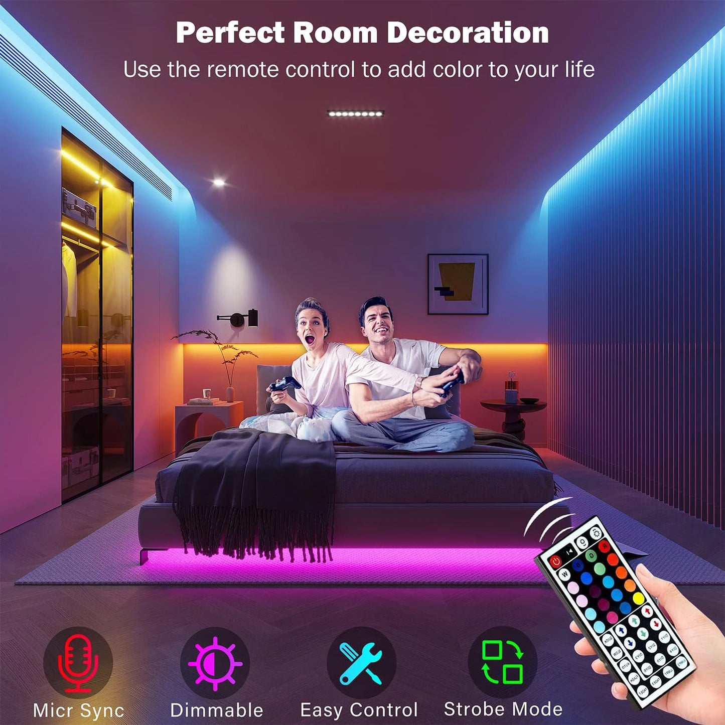RGB LED Strip Lights with App Control
