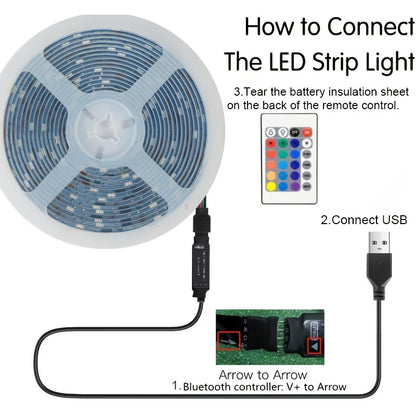 5M RGB LED Strip Light with USB